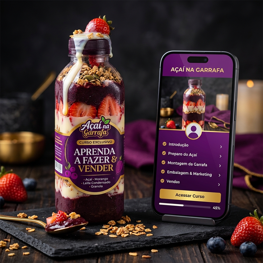 Mockup Açaí na Garrafa Lucrativo